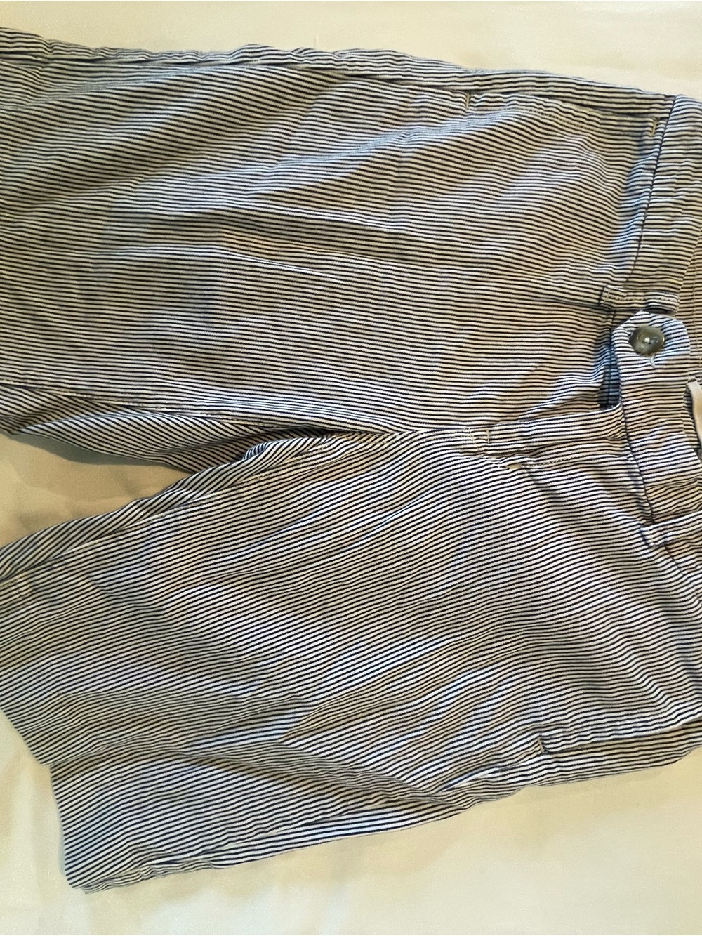 WomenCasual Striped Cotton Shorts in Navy and White